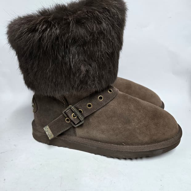 KOS 어그 부츠 브라운 털 장식 235mm