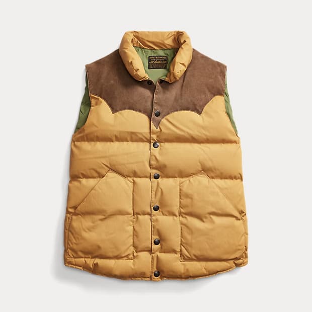 RRL 요크 패딩 베스트 S 