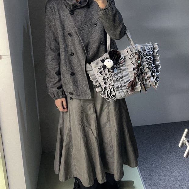 charcoal cowl neck jacket