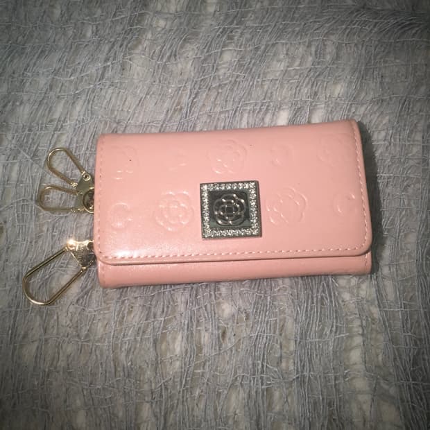 CLATHAS pink rose keyring card wallet