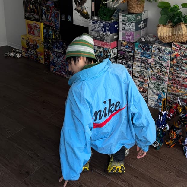 Nike SW5 빅 로고 오버 아노락