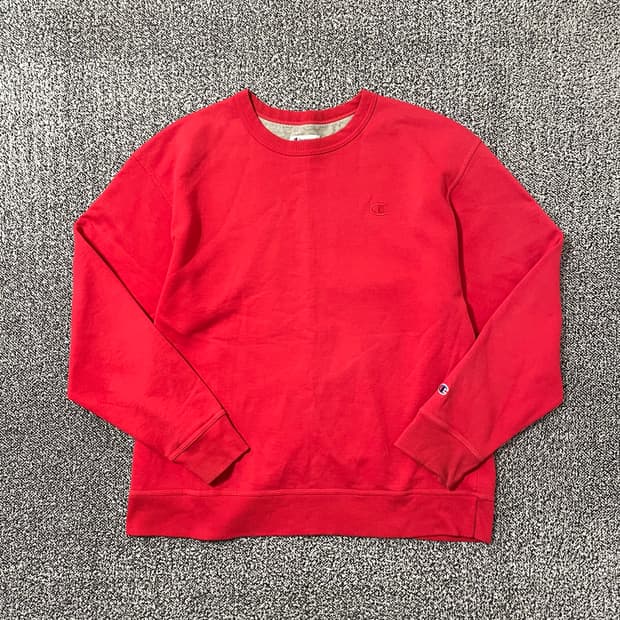 빈티지9. 챔피온 맨투맨 스웻셔츠 레드 긴팔 티셔츠 슬리브