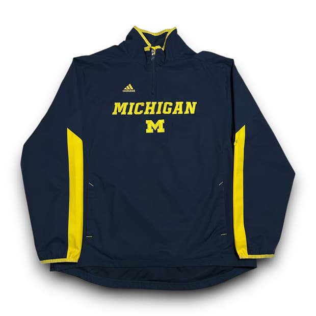 Adidas 스코치 미시간 울버린스 풀오버 반집업