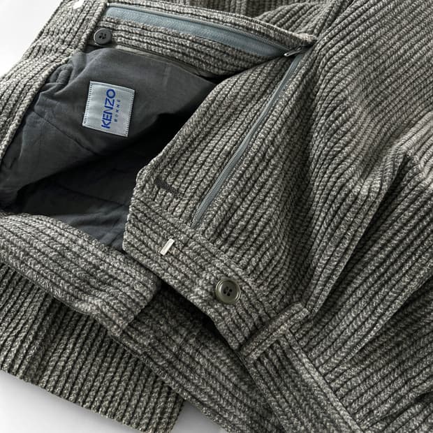 90s 빈티지 겐조 옴므 핀턱 와이드 코듀로이 팬츠