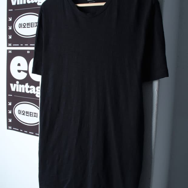 (L-XL) 프로젝트엠 반팔 티셔츠 무지 블랙 경량 시원-H34622
