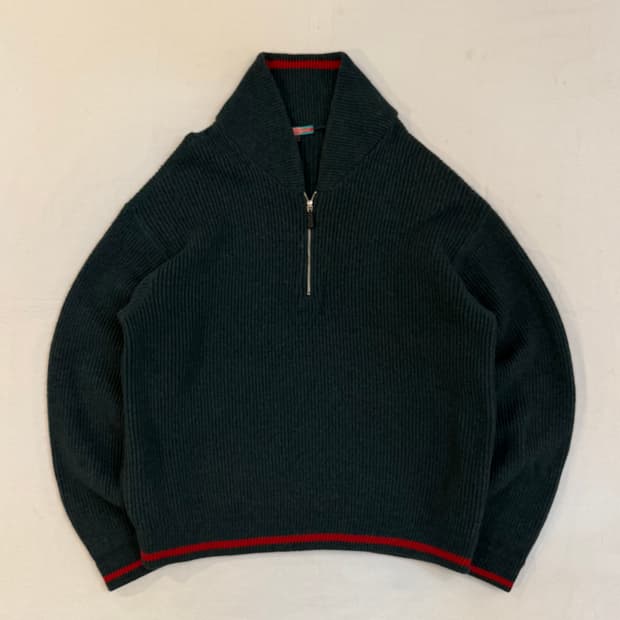 00s OG 마리떼 프랑소와 저버 하프집업 니트 딥그린