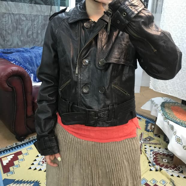 리버아일랜드 리얼가죽 더블버튼 레더자켓 