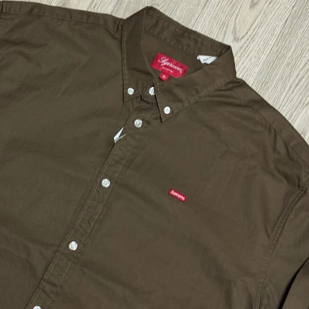 슈프림 스몰 박스 로고 셔츠 브라운