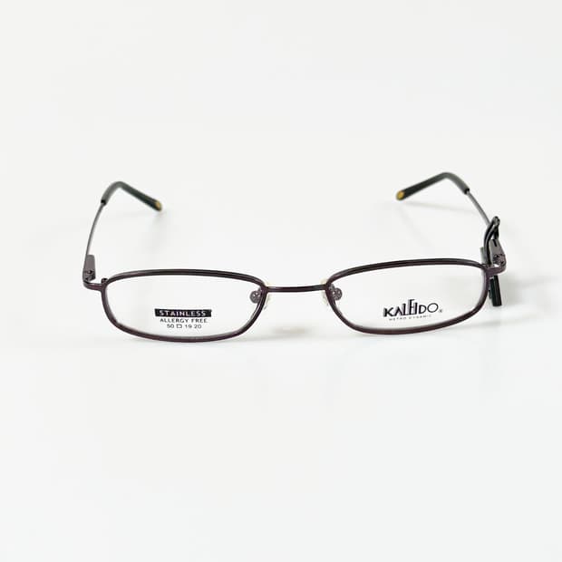 90s KALEIDO 바이올렛 메탈 슬림 스퀘어 빈티지 안경