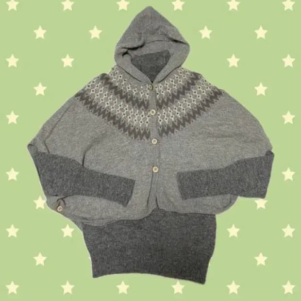 일본 빈티지 모리걸 하구미 대장 니트목폴라&사와코케이프