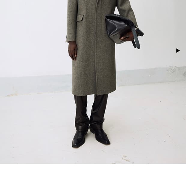 토니웩 24FW 헤링본 울 싱글코트 XL