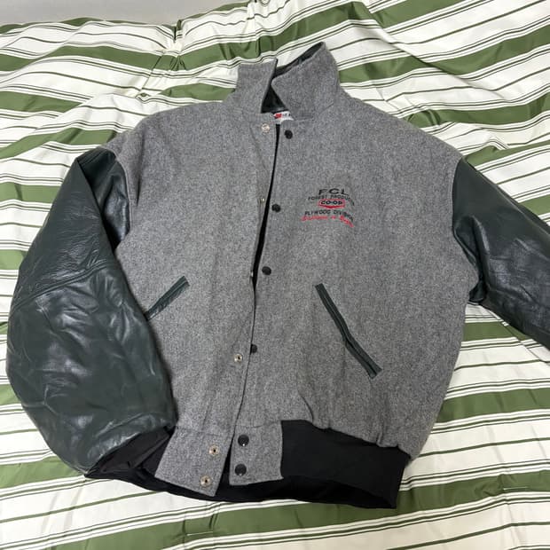 vintage leather varsity jaket