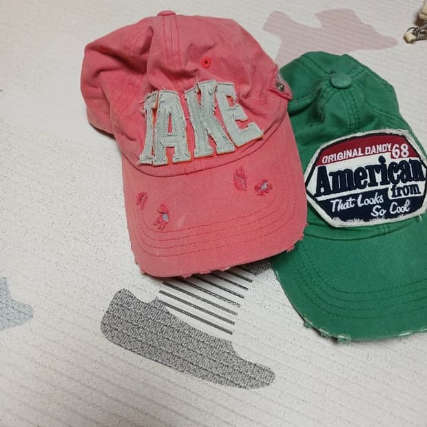 (마지막특가) 빈티지 볼캡 코랄핑크/그린