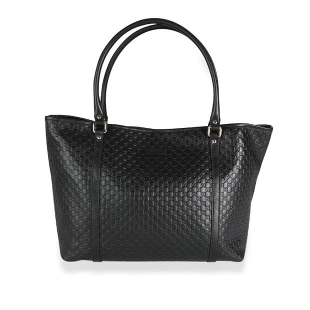 [정품] 구찌 마이크로 시마 레더 토트백 블랙 풀구성