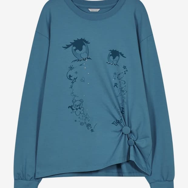 Cry Eyes Ruched Top [Blue]
