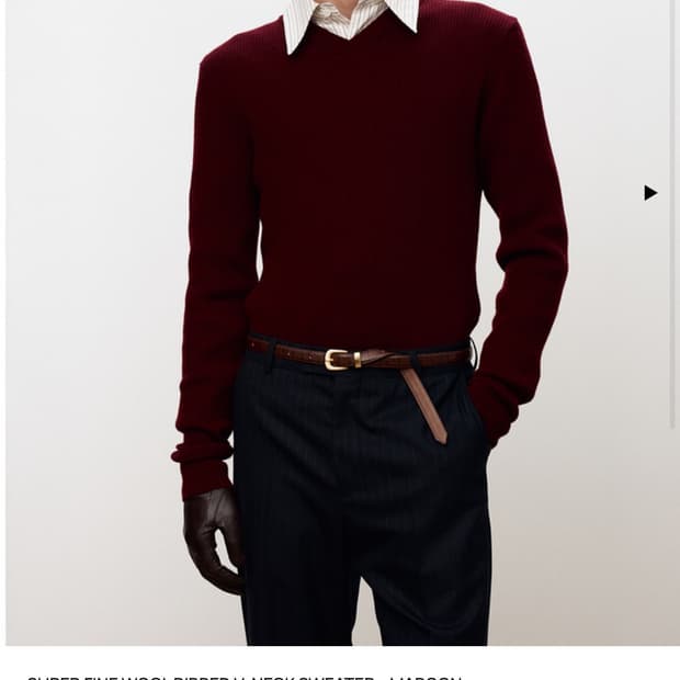 (구매글) 토니웩 25FW 브이넥 니트 마룬