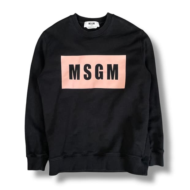  MSGM 블랙 핑크 프린팅 맨투맨 