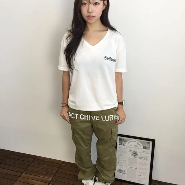 Stooge & Co Embroidered V-Neck Tee