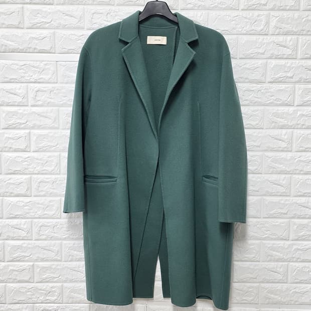 택포// L 한섬 시스템 그린 캐시미어혼방 롱 코트 