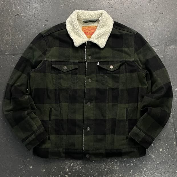 100 리바이스 체크 쉐르파 자켓 