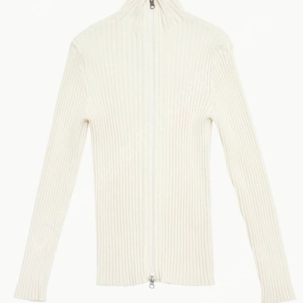 아모멘토 리브드 하이넥 집업