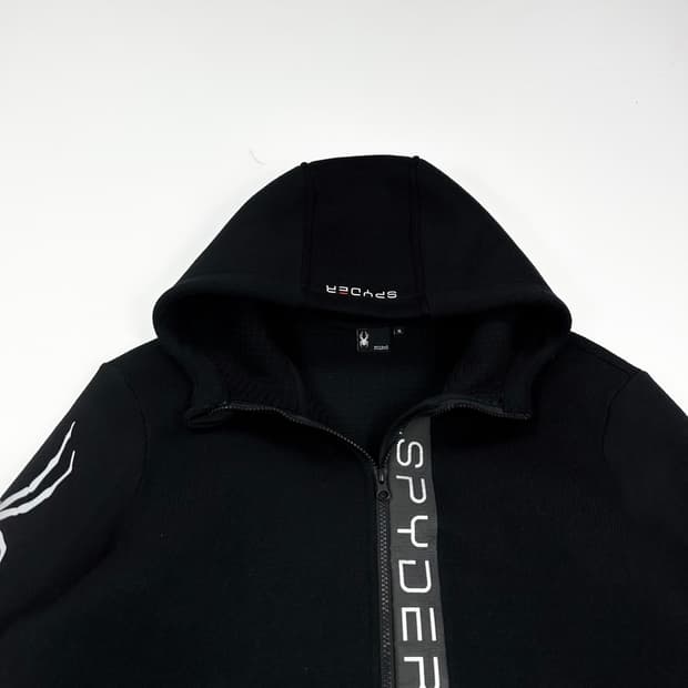 스파이더 기능성 블랙 풀오버 후드집업 (XL)