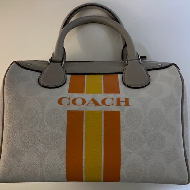 코치 Coach 바시티 스트라이프 시그니처 미니 베넷 사첼 백