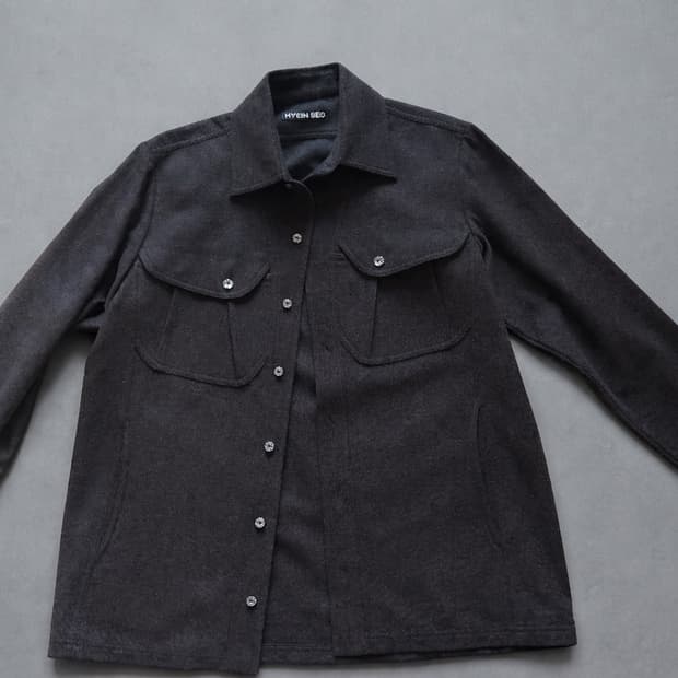 혜인서 울 셔츠 자켓 브라운 
