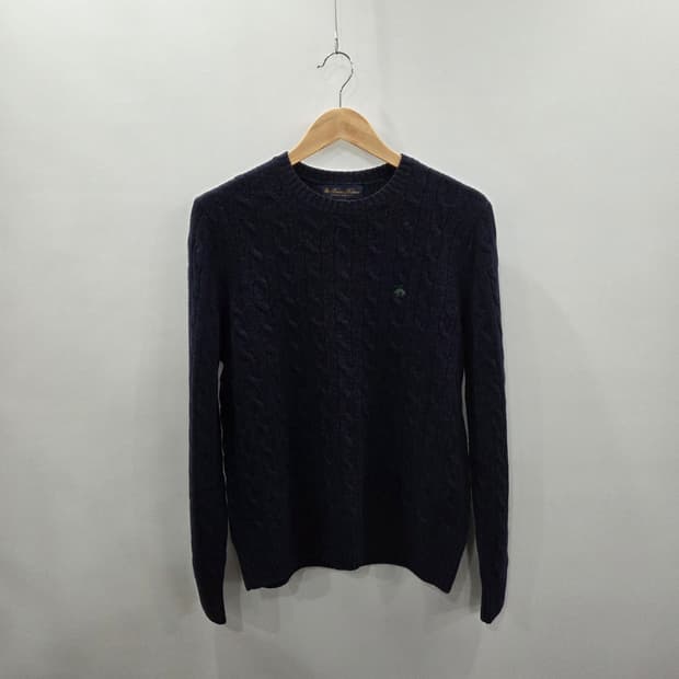 브룩스브라더스 램스울 케이블 니트 네이비 S