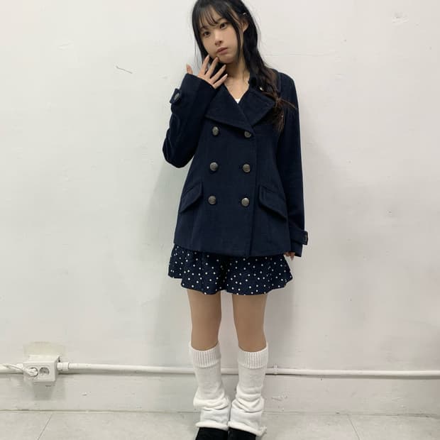 [SORRIDERE] 소리데레 도쿄 걸 네이비 숏코트