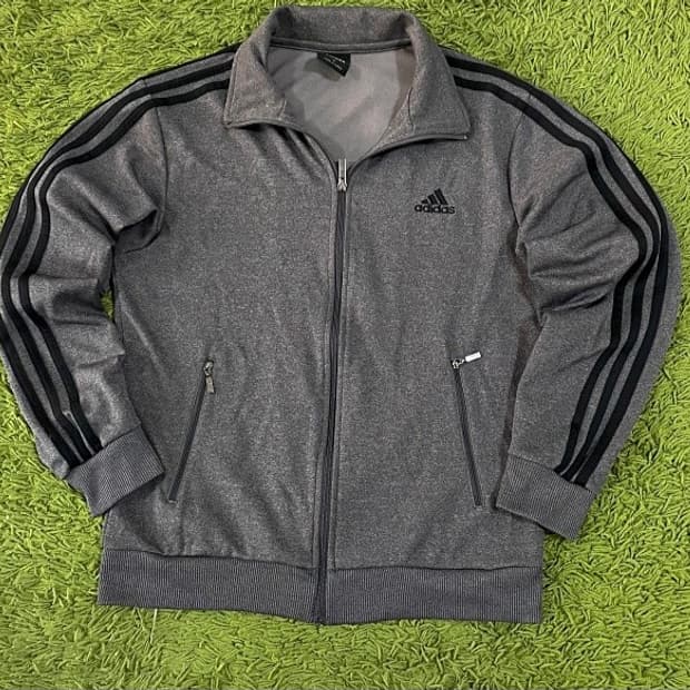 아디다스 그레이 블랙 트랙탑 져지집업 95/M