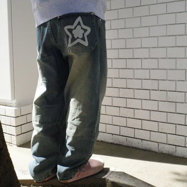 스타팀 워시드 스타 진 블루 36 