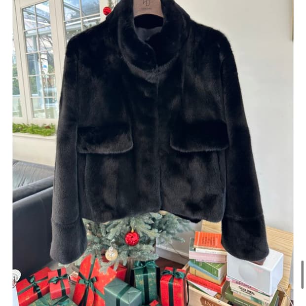 희블랑 휘메일 블랙그라마 밍크 자켓