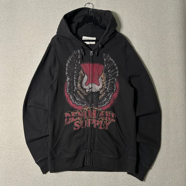 (M) 데님앤서플라이 랄프로렌  프린팅 후드집업 