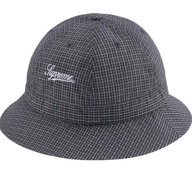 슈프림 코듀라 플레이드 벨 햇 블랙 모자