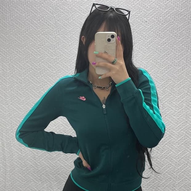 나이키 00's Y2K 딥그린 민트 져지 집업 M C07054