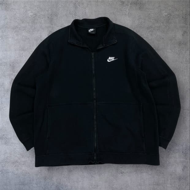 나이키 블랙 컬러 퓨추라 스몰 로고 코튼 집업
