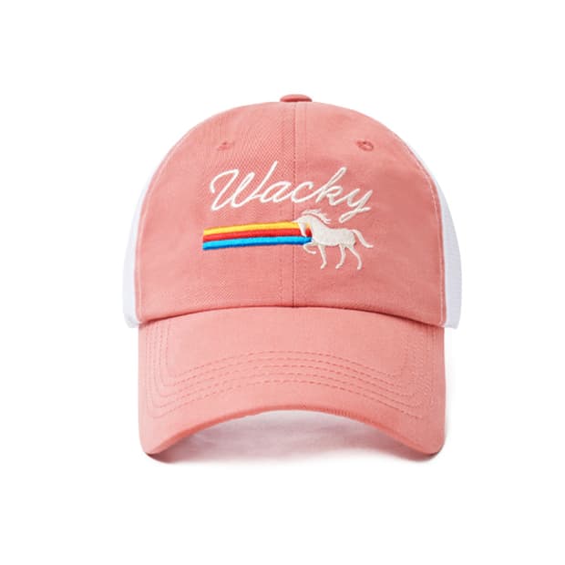 WACKY 웨키 멀티컬러 메쉬 볼캡 (피치핑크)