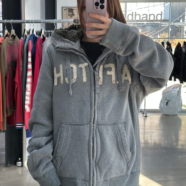아베크롬비 데미지 울프죠 후드자켓 XL