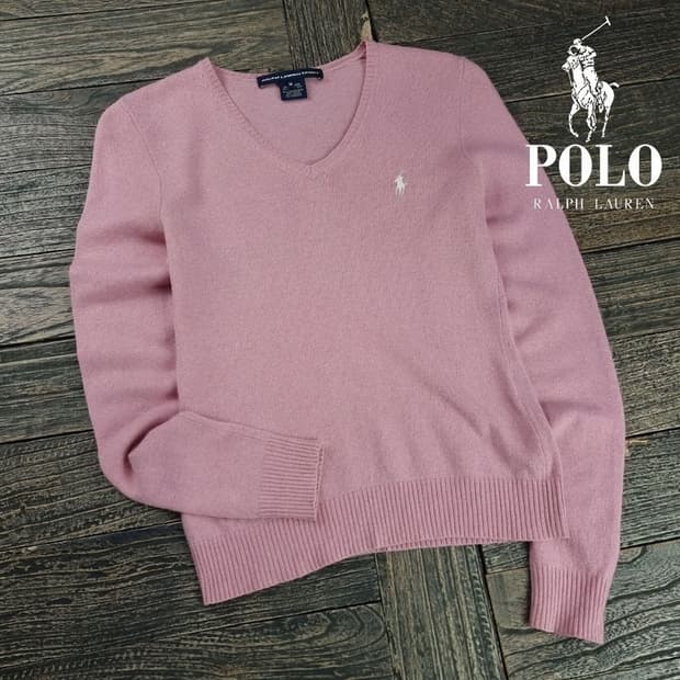 [폴로 랄프로렌] 로고 자수 브이넥 니트 M19507