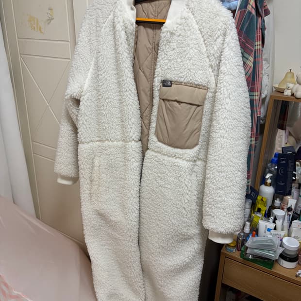 노스페이스 리버시블 롱 플리스 코트