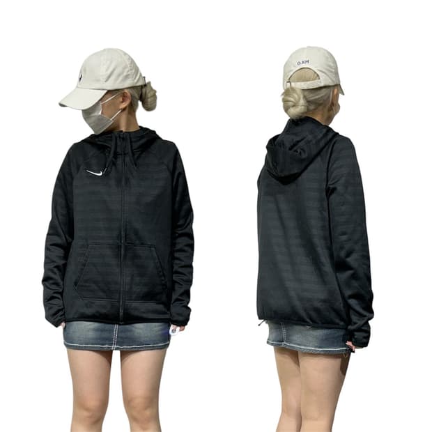 나이키 블랙 후드집업 트랙탑 져지 L
