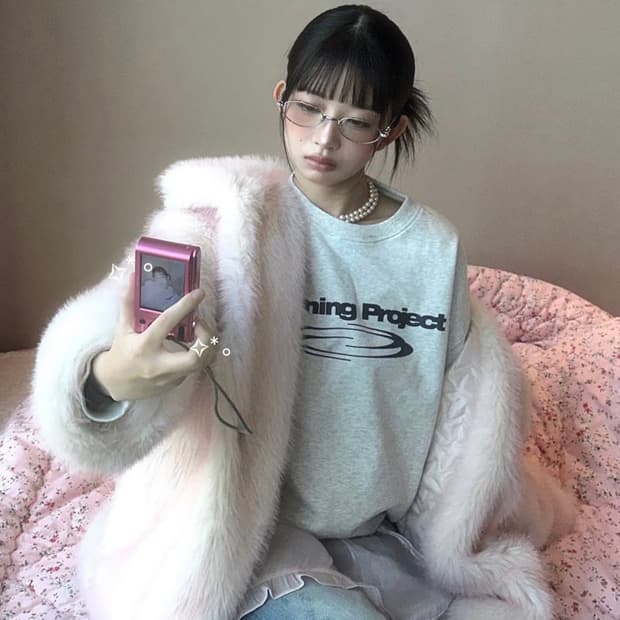 [택O, 아이브 레이 착용] 포그던 헤이즈 퍼 자켓 핑크