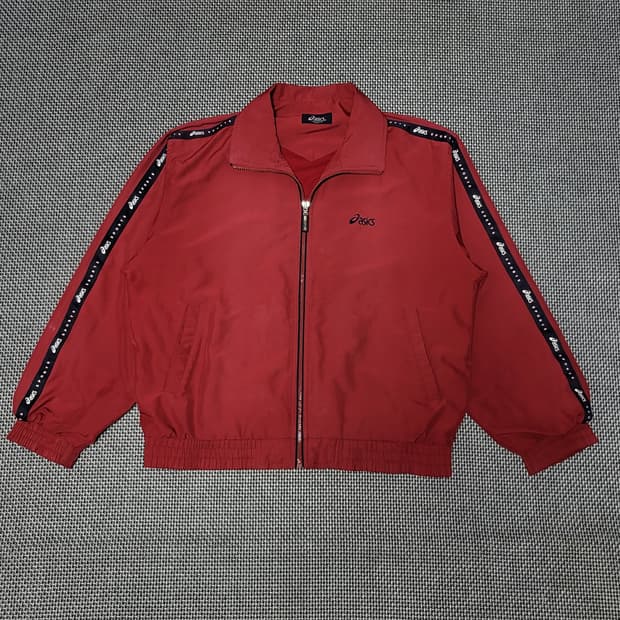 아식스 사이드로고 바람막이 자켓 레드 (95)