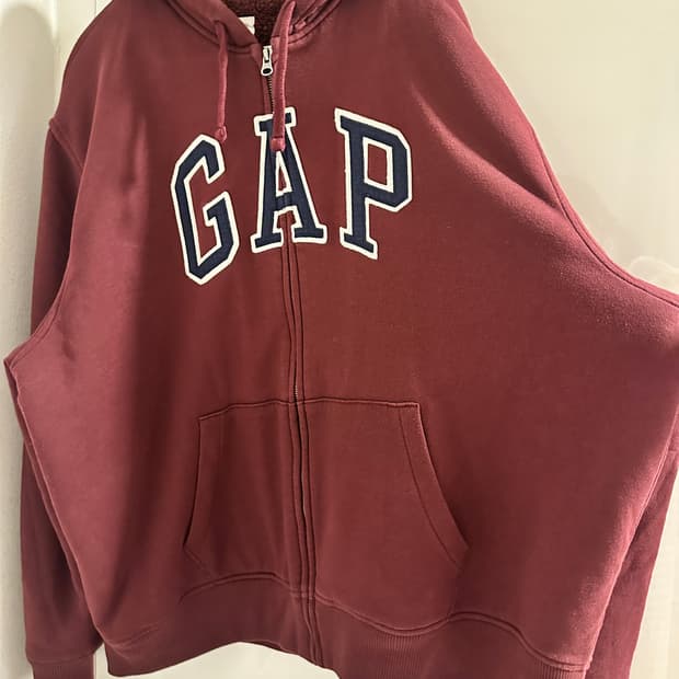 NCT 사쿠야 st 갭 GAP 버건디 기모 후드집업 XXXL