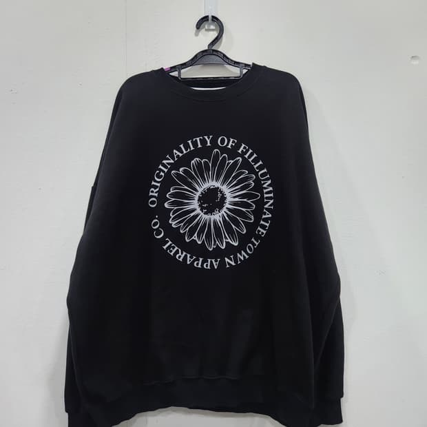 필루미네이트 플라워 프린팅 맨투맨 티셔츠 남성 100사이즈 오버핏