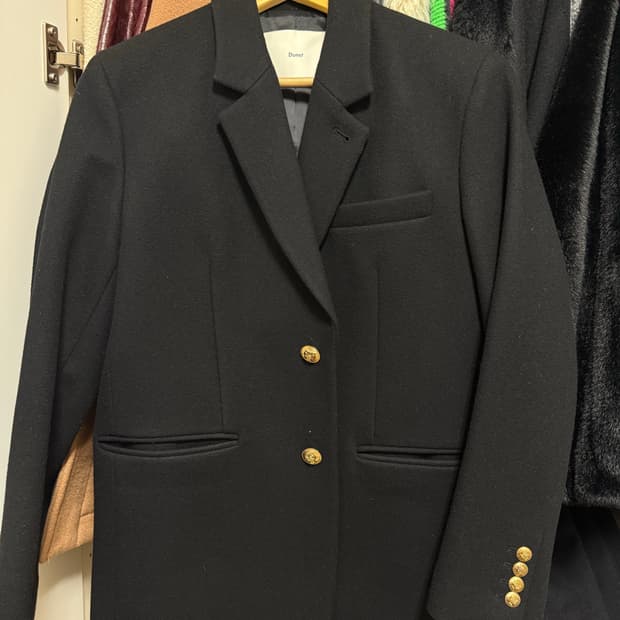 던스트 클래식 울 블레이저 코트 블랙