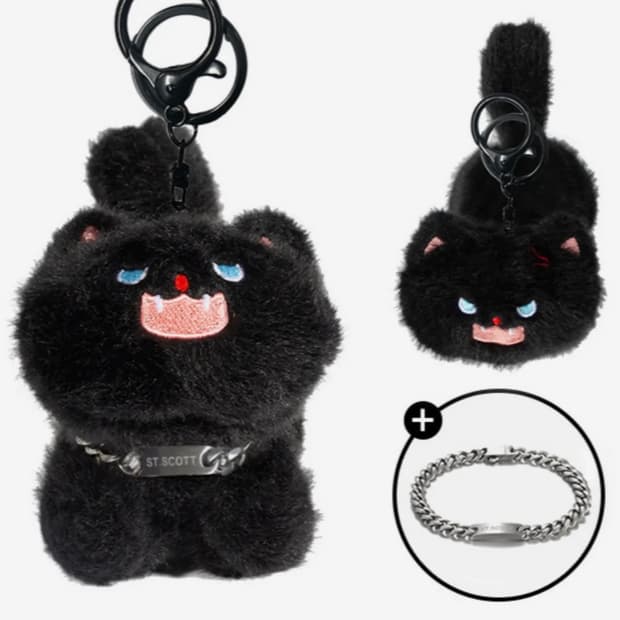 검은고양이 키링+팔찌