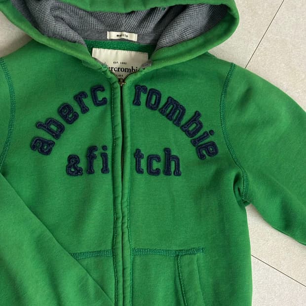 아베크롬비 슬림핏 그린 후드집업