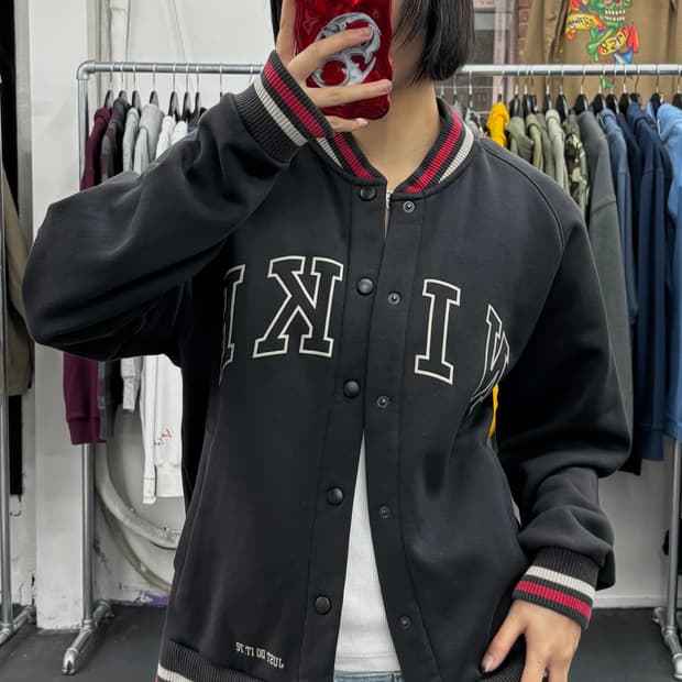 나이키 스펠로고 버튼 자켓